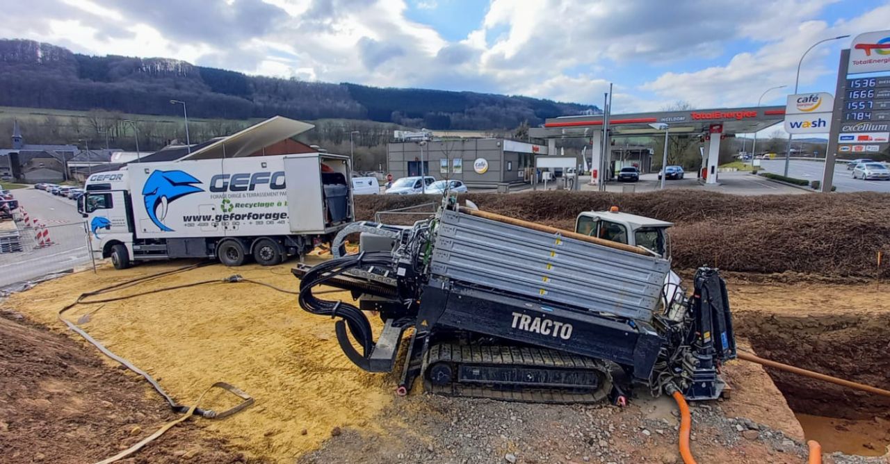 Chantier de forage dirigé à Ingeldorf, Luxembourg