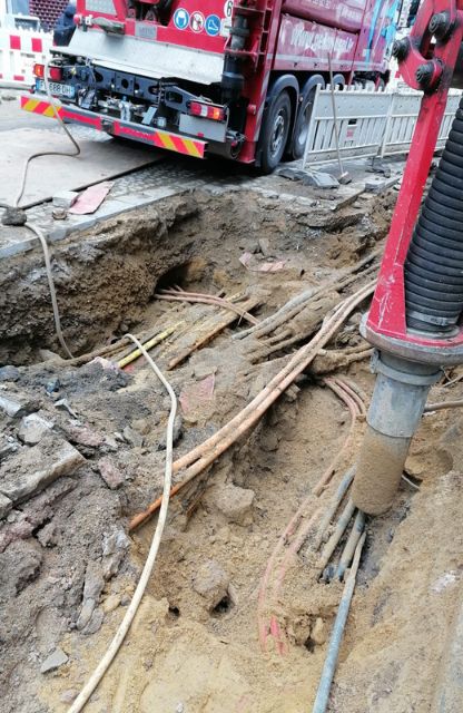 Chantier de terrassement par aspiration à Verviers